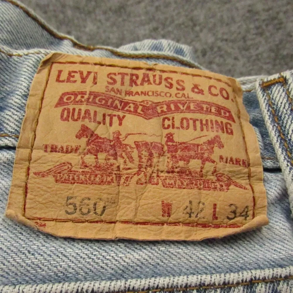 Levis 560 Jeans Mens 39x32 Comfort‎ Fit Loose Baggy 90s Y2K Distressed